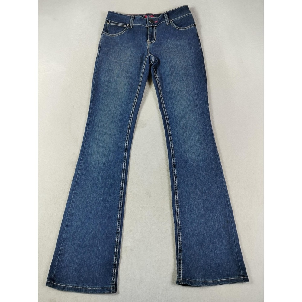 Wrangler Booty Up Jeans Women's 28 Waist Blue Low Rise Bootcut Stretch Denim